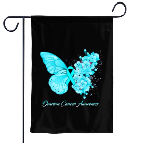 Ovarian Cancer Awareness Ribbon Teal Ovarian Cance Garden Flags
