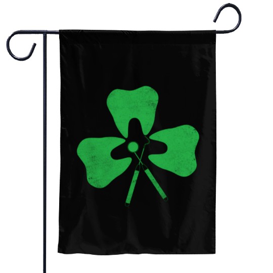 Dental Hygienist St PatricDay Shamrock Tooth Denti Garden Flags