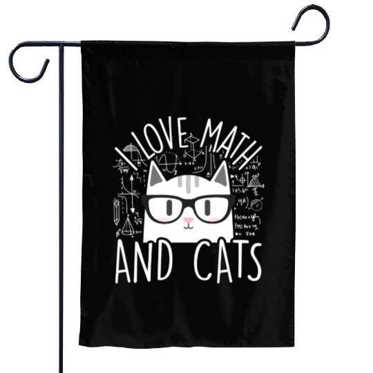 I Love Math And Cats Kitty Cat Feline Garden Flags