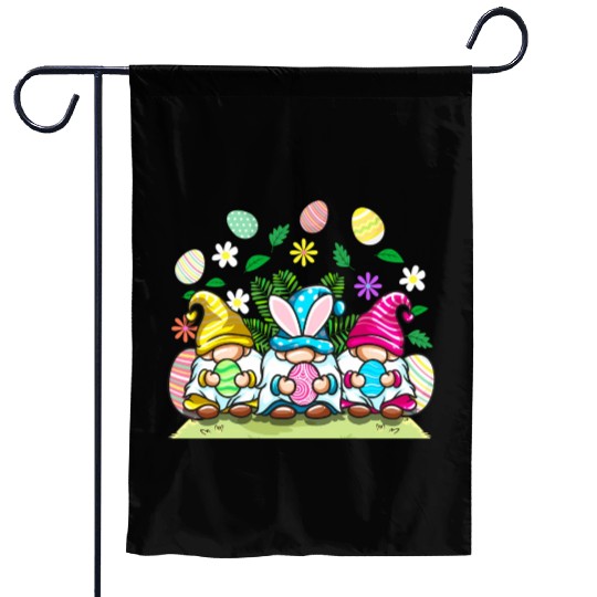 Happy Easter Gnomes Egg Hunting For Garden Flags