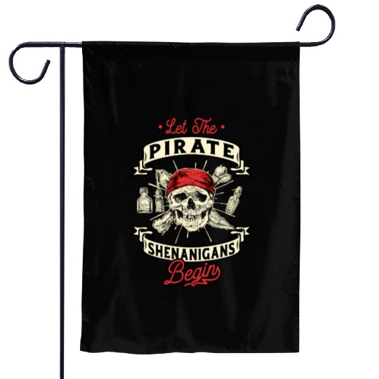 Let The Pirate Shenanigans Begin Crossbones Freebo Garden Flags