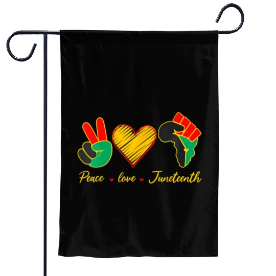 Peace Love Junenth Black History Pride African Ame Garden Flags