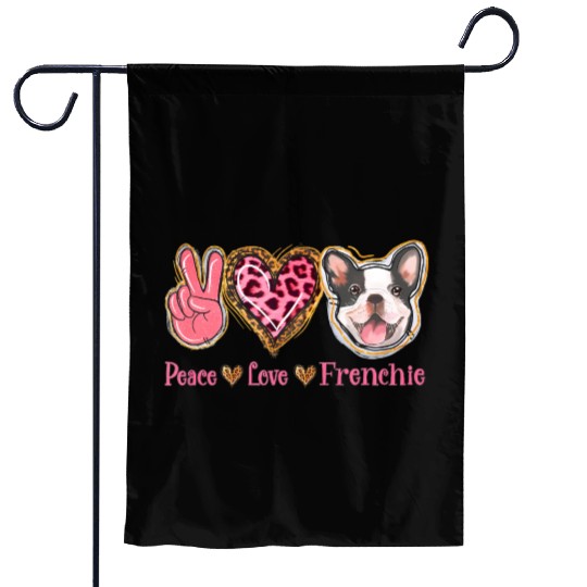 Leopard Peace Love Frenchie Funny Dog Mom Mothers Garden Flags