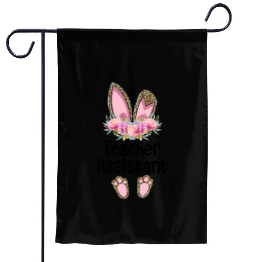 Easter Bunny Ear Teacher Leopard Teacher Assistant Garden Flags