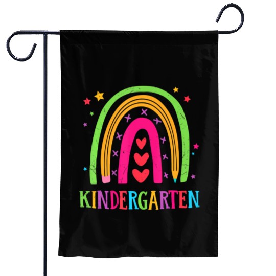 Kindergarten Rainbow Teacher Student Back To Schoo Garden Flags