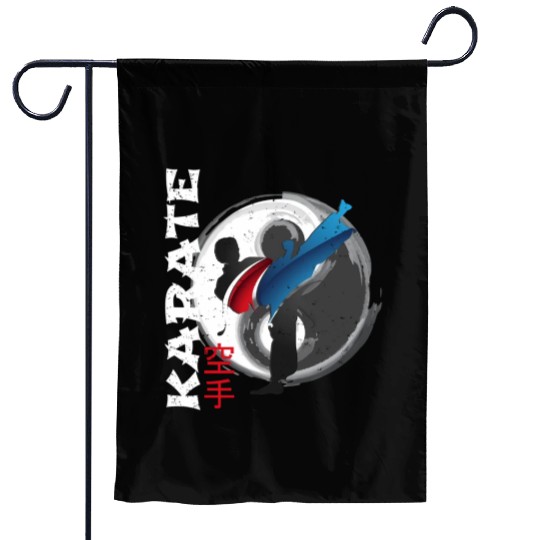 Martial Side Kick Ying Yang Karate Garden Flags