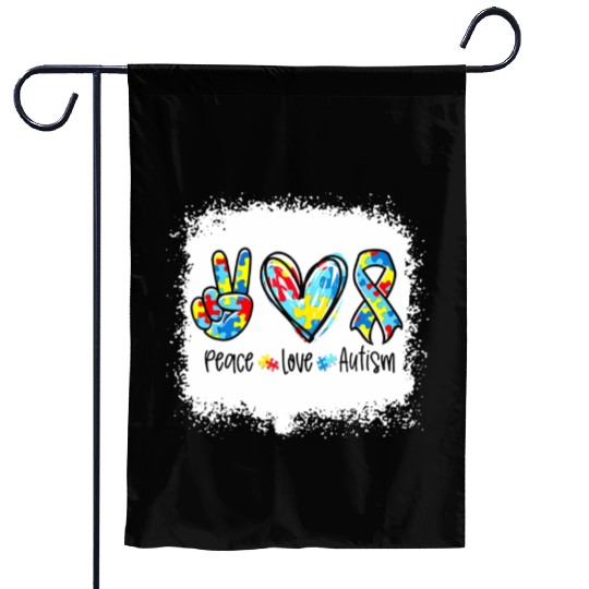Peace Love Autism In April We Wear Blue For Autism Garden Flags