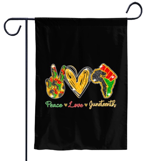 Peace Love Junenth Black History Pride African Ame Garden Flags