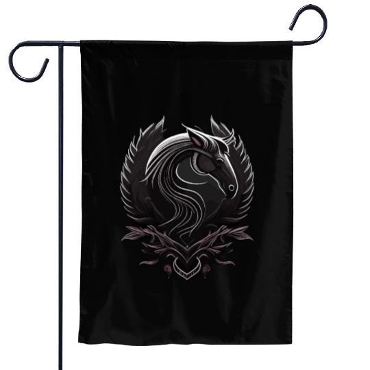 Horseshoe and Horse Garden Flags