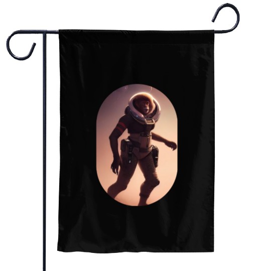Astronaut Monkey Discovering Planet Mars 1 1 Garden Flags