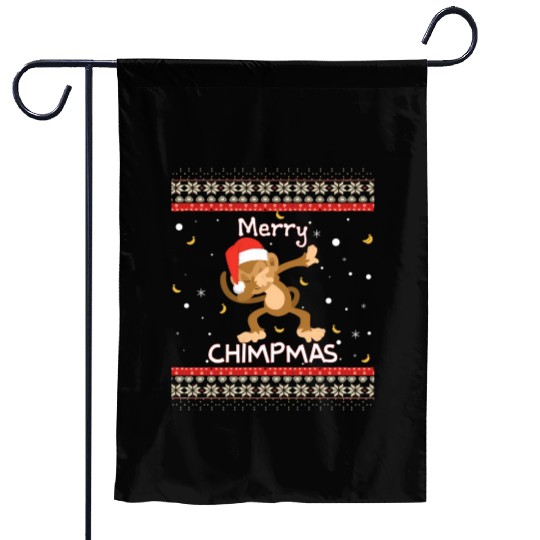 Merry Chipmas Ugly Monkey Jumper Garden Flags