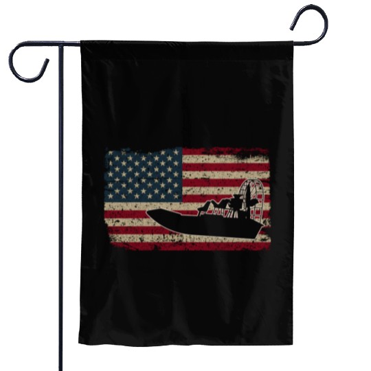 Airboat America Flag I Patriotic Airboat Captain R Garden Flags
