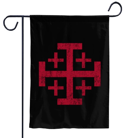 Distressed Jerusalem Cross Knights Templar Garden Flags