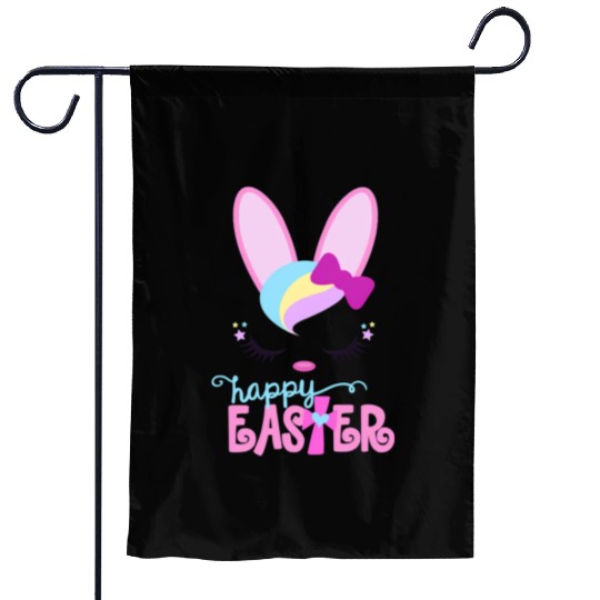 Happy Easter Bunny Sleeping Face Christian Garden Flags