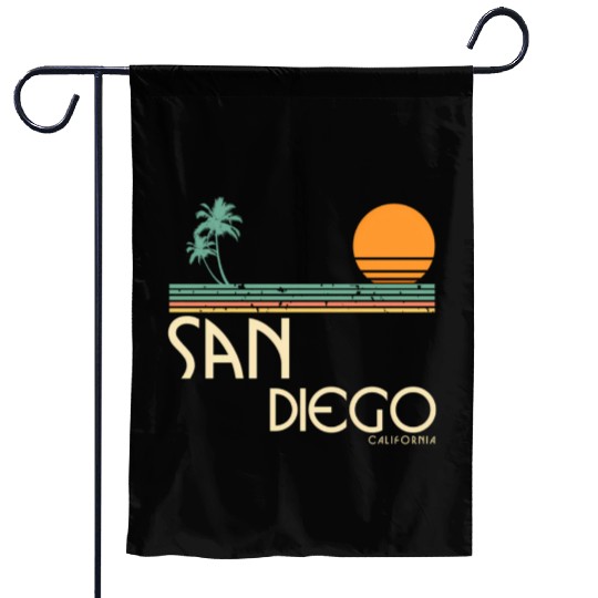 San Diego California Sunset Palms Garden Flags