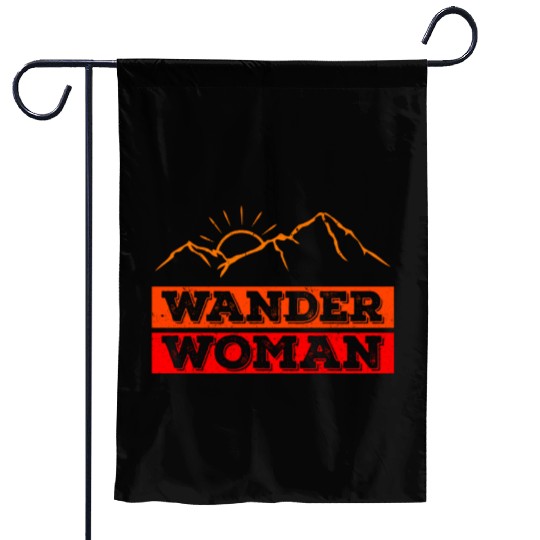 Wanderwoman Mountaineering Hiking Women Garden Flags