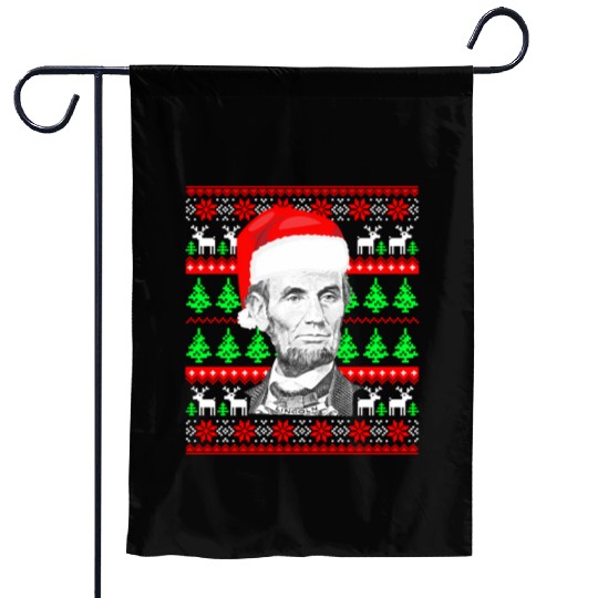 Abraham Lincoln Santa Ugly Garden Flags