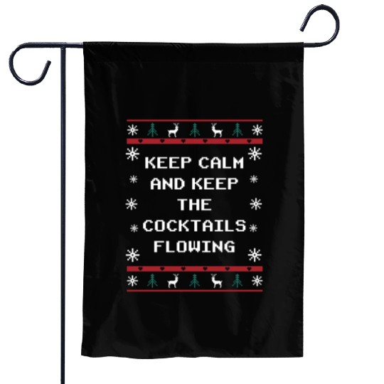 Keep the Cocktails Flowing Christmas Drinking Xmas Garden Flags