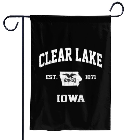 Clear Lake Iowa Ia State Athletic Style Garden Flags