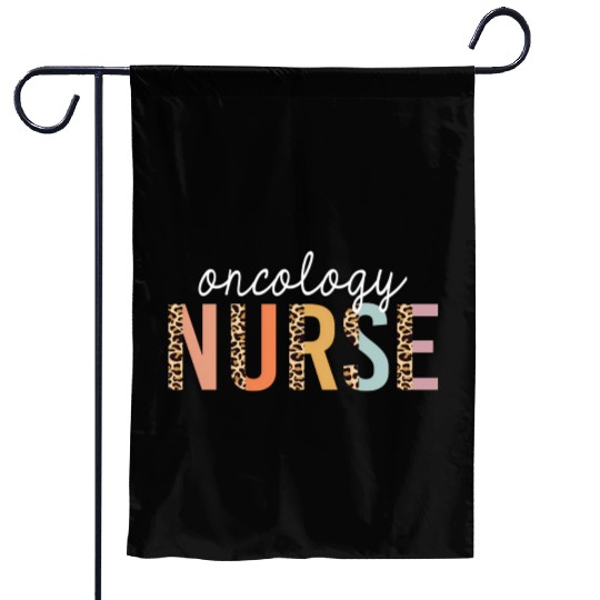 Oncology Nurse Leopard Print Nursing School Garden Flags
