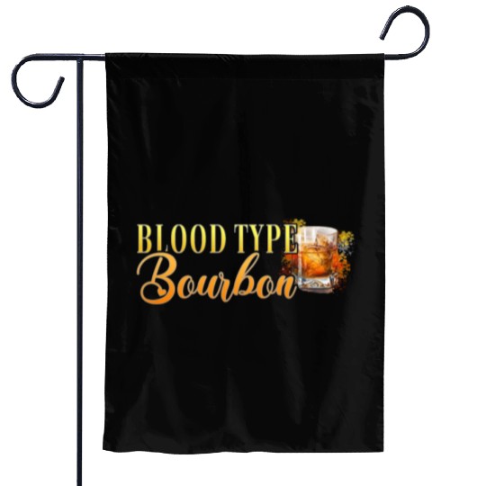 Blood Type Bourbon Cocktail Bartender Garden Flags