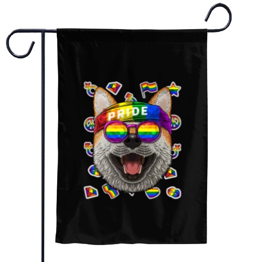 Lgbt Shiba Inu Gay Pride Month Dog Rainbow Lesbian Garden Flags