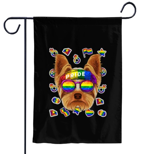 Lgbt Yorkshire Terrier Gay Pride Month Dog Rainbow Garden Flags