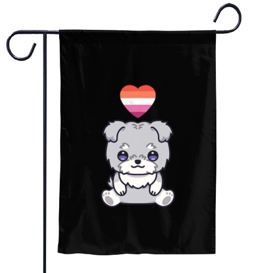 Lesbian Schnauzer Dog Lgbtq Pride Flag Anime Garden Flags