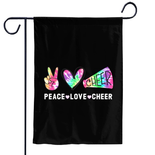 Peace Love Cheer Tie Dye Cheerleading Cute for Che Garden Flags