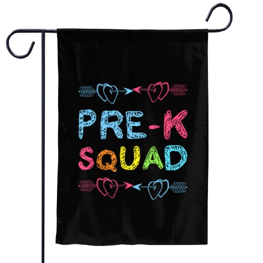 Pre - K Squad Preschool Teacher Back To School Garden Flags