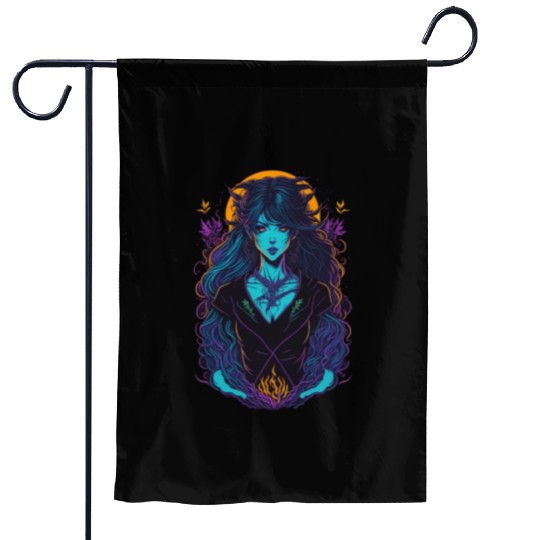 Witch Girl Garden Flags