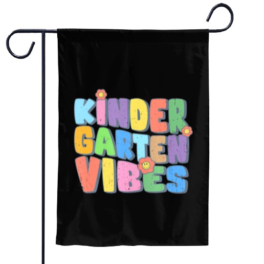 Kindergarten Vibes First Day Back to School Teache Garden Flags