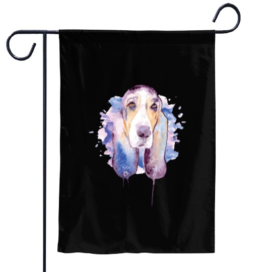 Basset Hound Watercolor Dog Lover Basset Hound Garden Flags
