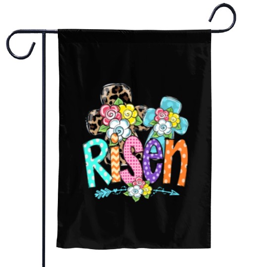 Happy Easter For Christian Mom He Is Risen Leopard Garden Flags