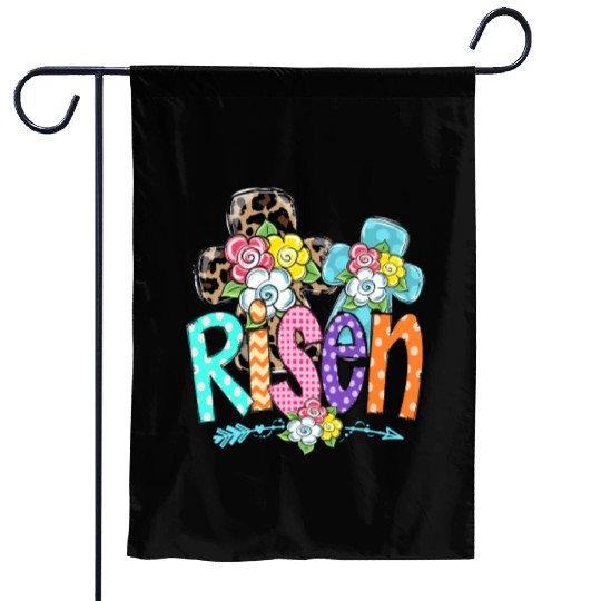 Happy Easter For Christian Mom He Is Risen Leopard Garden Flags