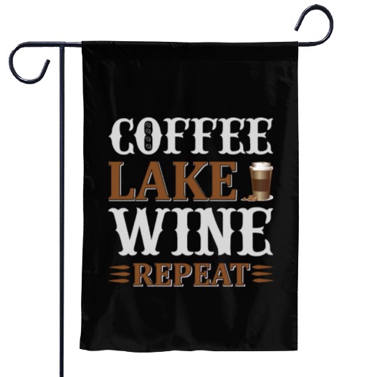 Coffee Lake Wine Repeat Garden Flags