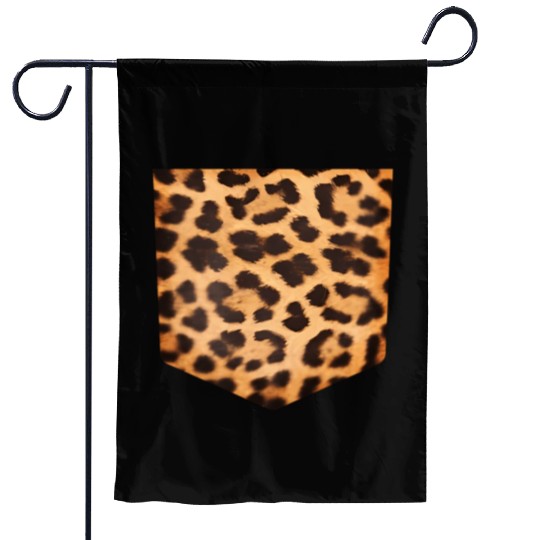 Leopard Print Pocket Falls For Garden Flags