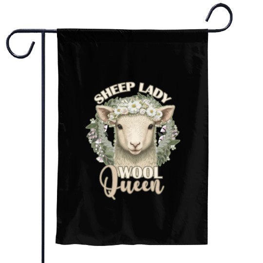 Sheep Lady Wool Queen Spring Flower Animal Funny F Garden Flags
