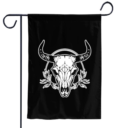 Cow Skull Boho Garden Flags