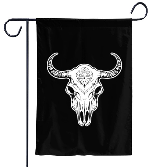 Cow Skull Boho Garden Flags