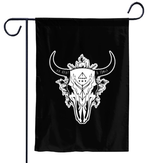 Cow Skull Boho Garden Flags