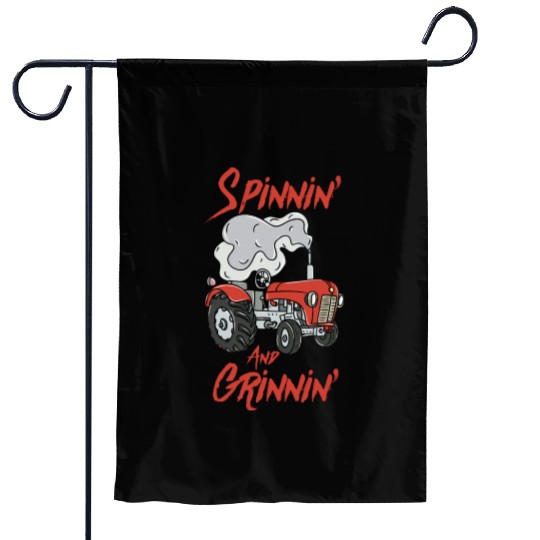 Tractor Pulling Farmer Garden Flags