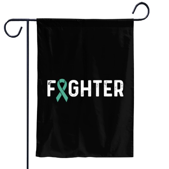 Ovarian Cancer Awareness Products Teal Ribbon Garden Flags