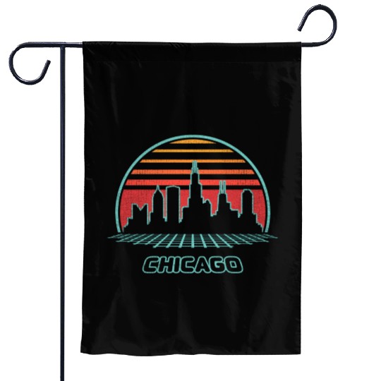 Chicago City yline 80S Style Garden Flags