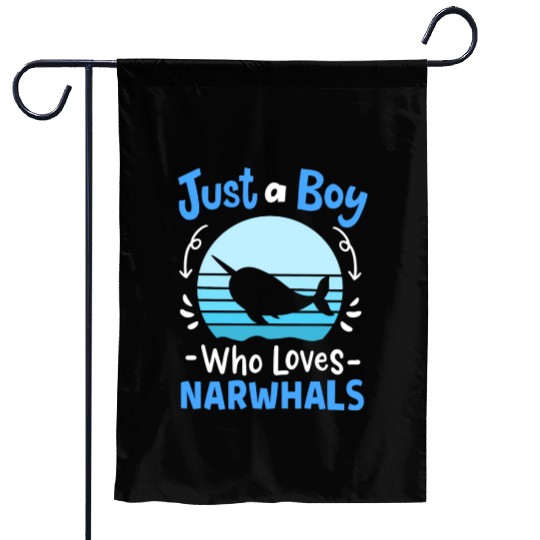 Narwhals Whales Narwhal Lover Retro Garden Flags