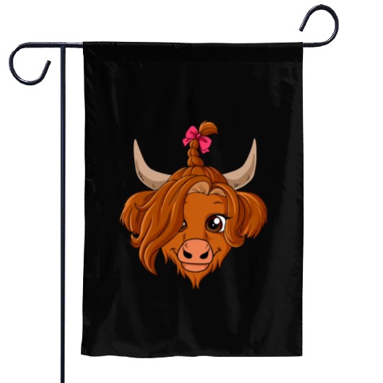 Scottish Highland Cow Cute Heifer Highland Cow Far Garden Flags