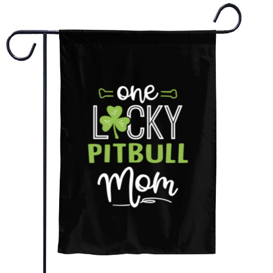One Lucky Pitbull Dog Mom St Patric Day Garden Flags