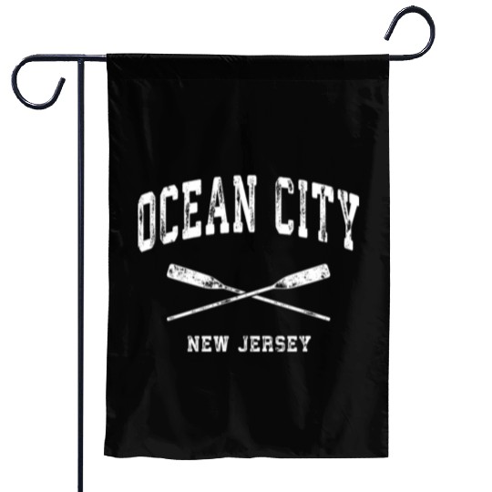 Ocean City New Jersey Nautical Crossed Oars Garden Flags