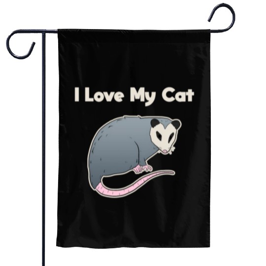 I Love My Cat Opossum Garden Flags