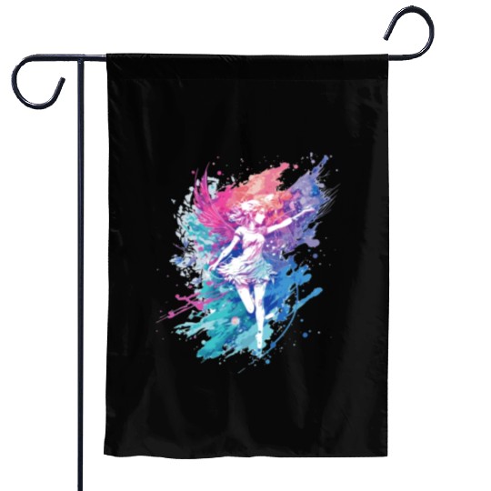 Watercolor Fantasy Fairy Grunge Pastel Goth Butter Garden Flags